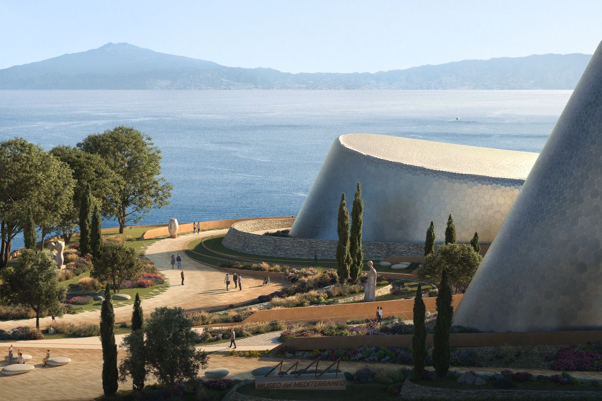 Rendering del Centro della Cultura Mediterranea a Reggio Calabria 