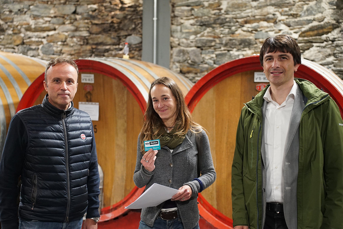 Da sinistra Arch. Matteo Dall'Oca -No Radon Srl, Arch. Ilaria Gianola - Progetto e Bonifica Cantina Fay, Ing. Francesco Ciceri - Resp. Clienti Direzionali VORTICE