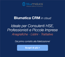 Blumatica CRM in cloud: ideale per consulenti HSE, professionisti e PMI, scopri di più