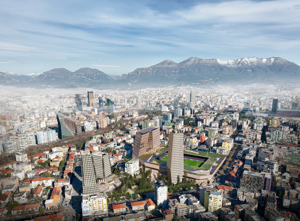 Stadio di Tirana, vince il progetto di OMA / David Gianotten