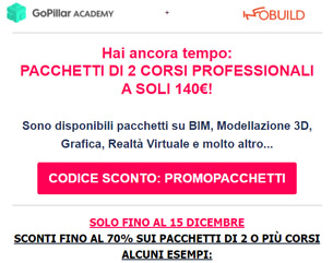 In scadenza – 2 corsi BIM o 3D da 140€