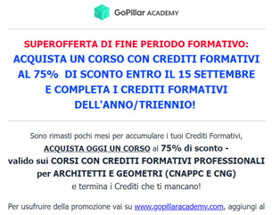 Corsi GoPillar Academy con Crediti da 48€ + iva