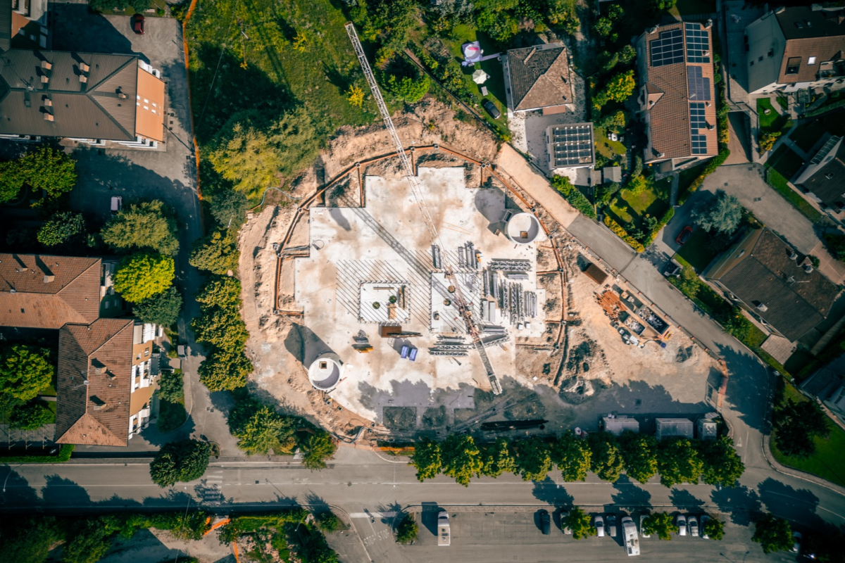 L’area di cantiere della scuola di Conegliano