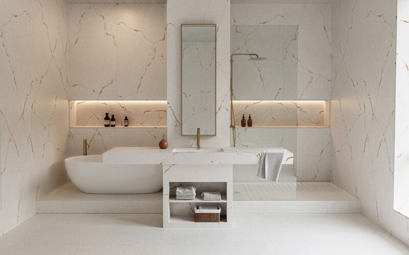 Piane lavabo e mensole in legno massello per il bagno - Bruno Spreafico