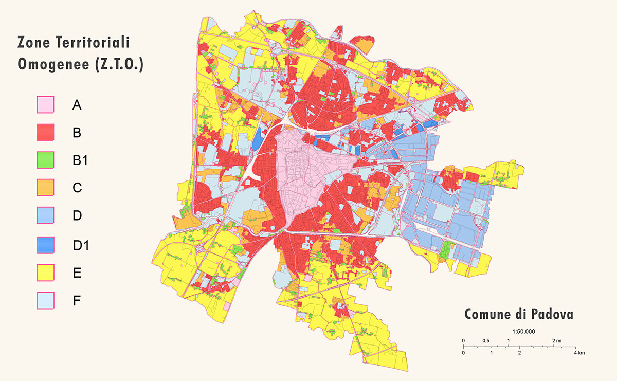 zonizzazione del territorio nel comune di Padova