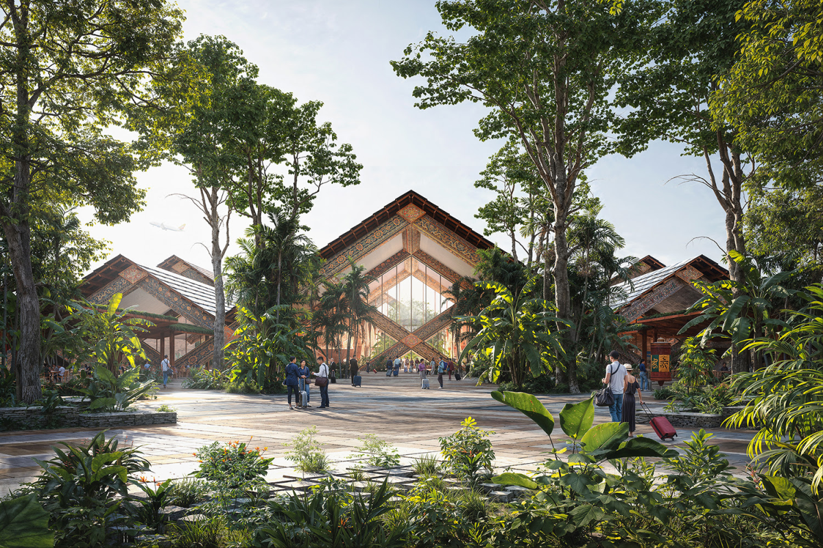 Aeroporto di Gelephu in Bhutab, progettato dallo studio di architettura Bjarke Ingels Bjarke (BIG)