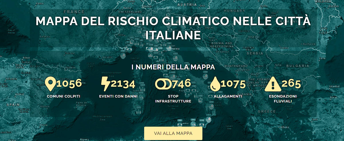 Mappa del rischio climatico nelle città italiane