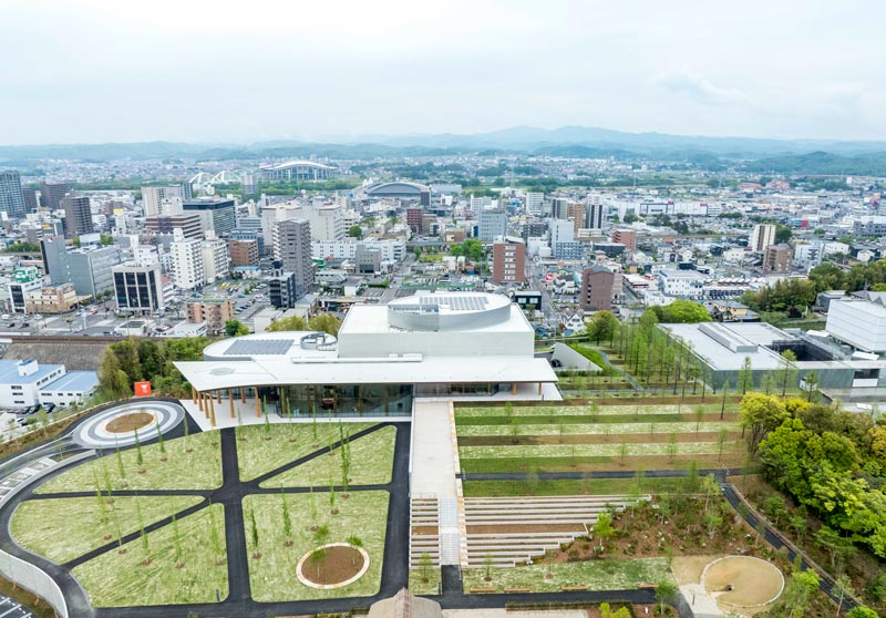 Vista dall'alto del Toyota City Museum: esempio di sostenibilità e resilienza