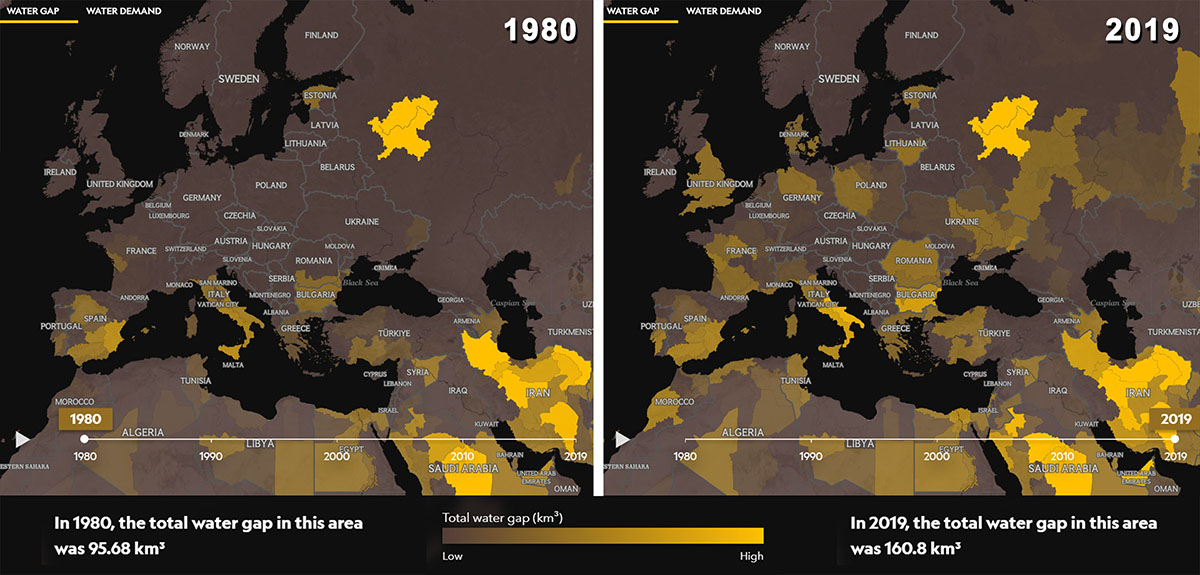 La mappa globale della carenza idrica o Water Gap